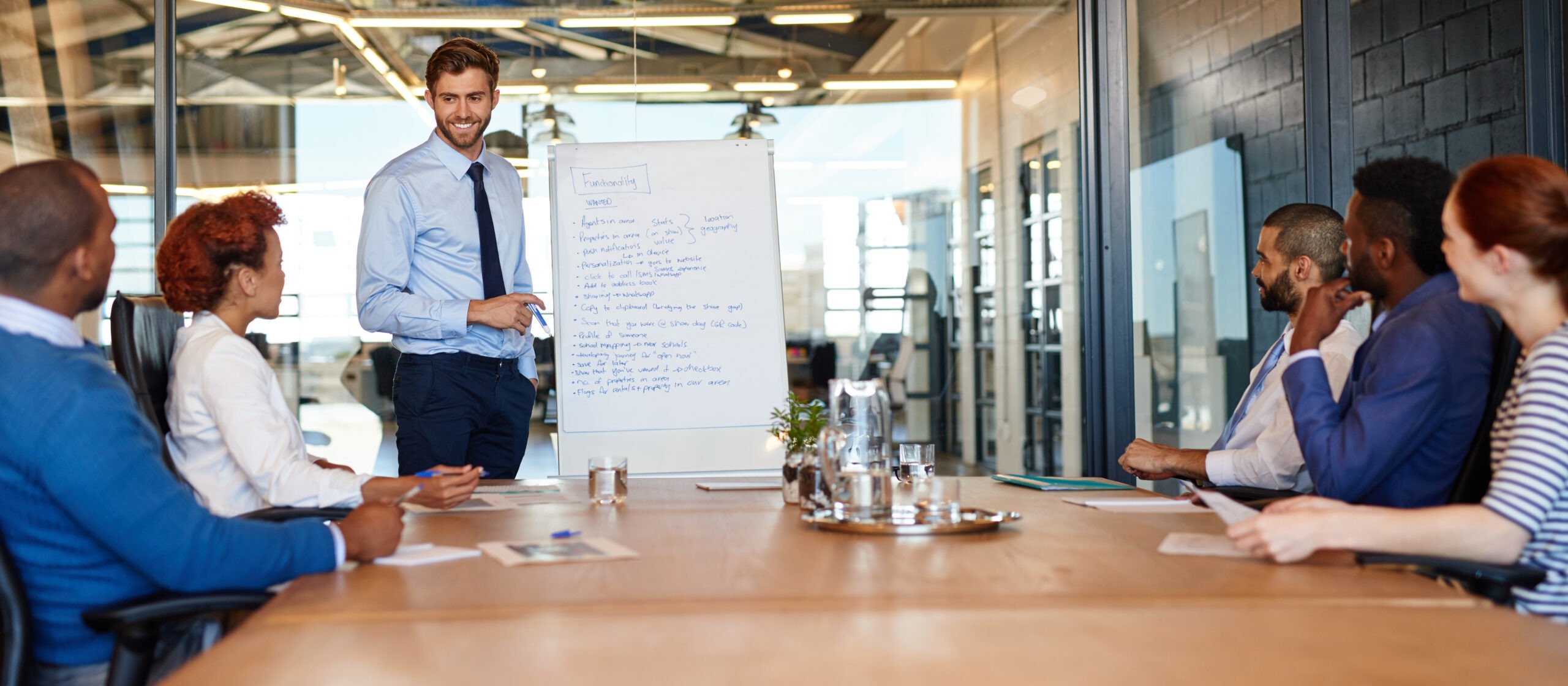 Shot of a businessman doing a presentation during a boardroom meeting.